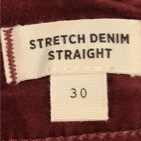 MADEWELL burgundy Mini Skirt 1/2 zip button Velvet Stretchy size 30 back pockets - Picture 2 of 10